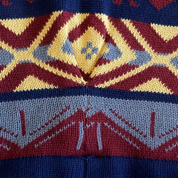 Vintage 80s/90s SAGE by Liz Ence Hand Loomed Art Deco Cotton Vest Grandpa Core M - Picture 8 of 10